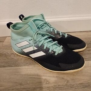 Adidas Indoor Soccer Shoes, Blue, Boy's Size 5.5